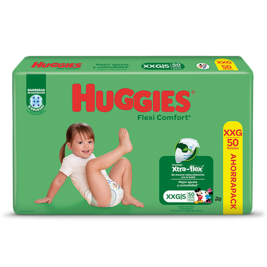 Pañal Huggies Flexi Comfort Ahorrapack XXG X 50 Unidades